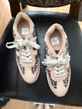 DV by Dolce Vita tan and Leopard Print Women's Sneakers